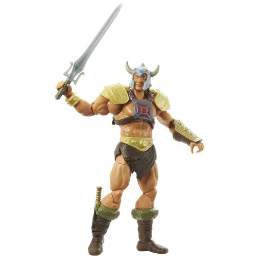 Masters of the Universe Masterverse He-Man action figure front view for dynamic posing.
