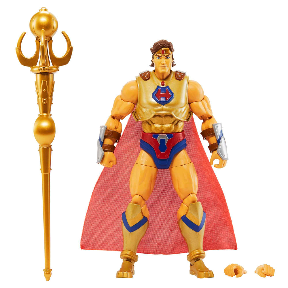 Masters of the Universe He-Ro figure front view highlights detailed sculpt for display.