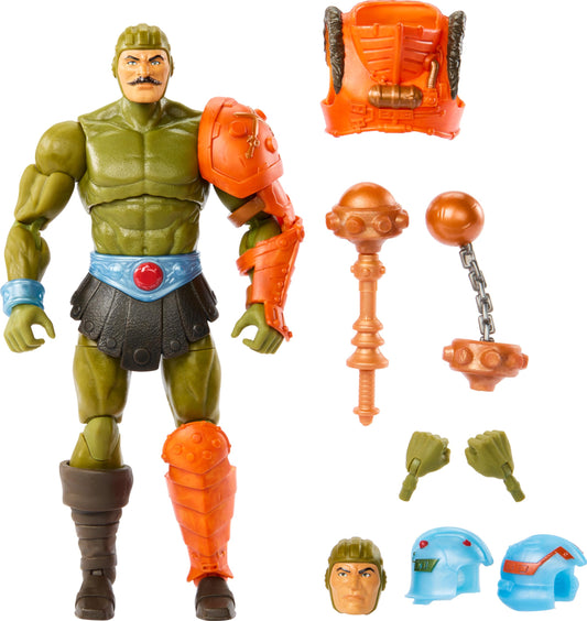 Masters of the Universe Masterverse Man-At-Arms figure front view for display and posing.