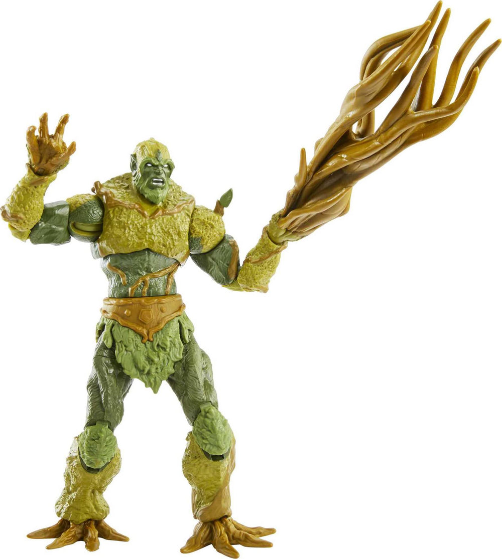 Masters of the Universe Moss Man with weapon accessory for action scene play.