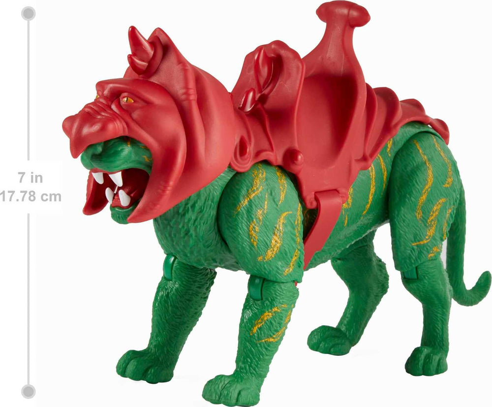 Masters of the Universe Origins Battle Cat green yellow striped body for iconic look