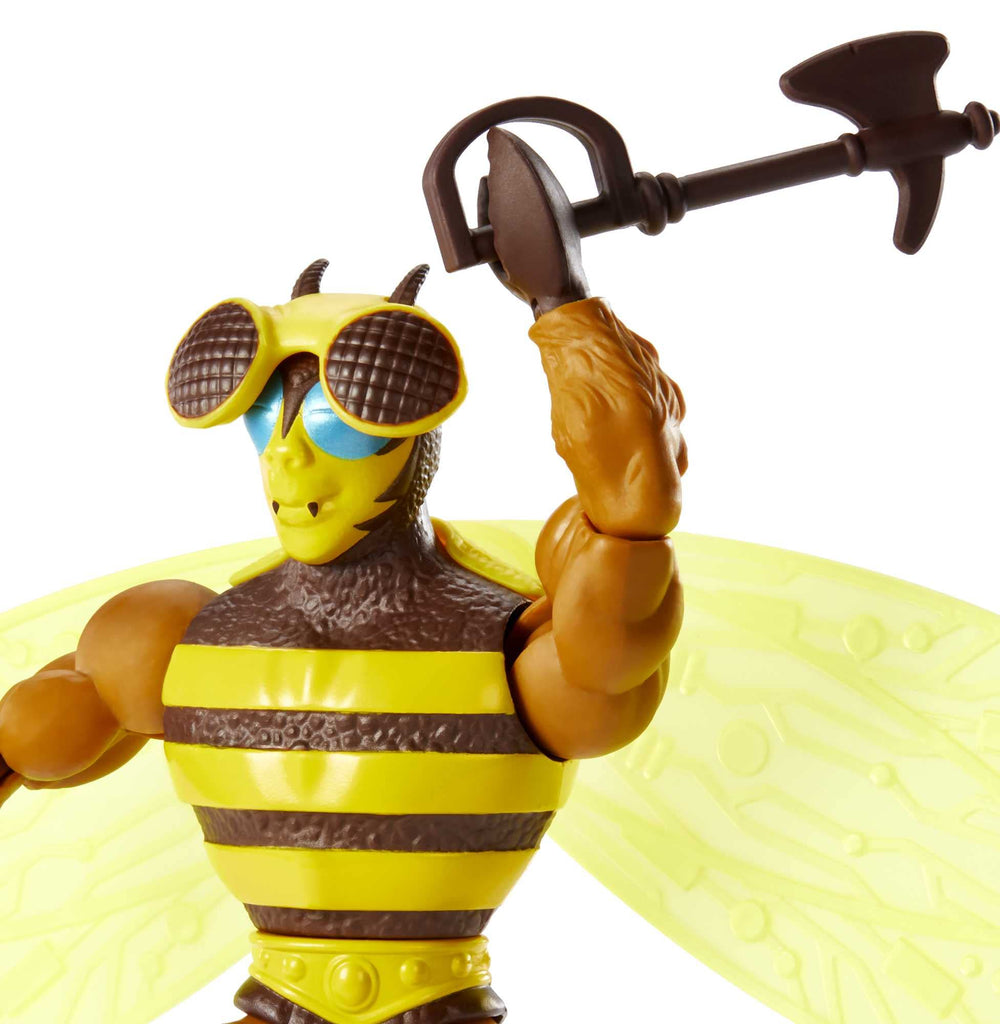 Masters of the Universe Origins Buzz-Off action figure includes a weapon accessory for battle storytelling