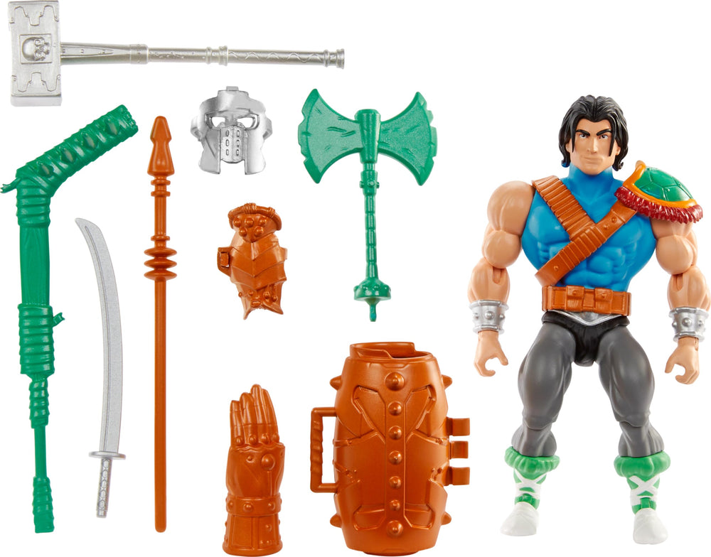 Masters of the Universe Origins Casey Jones figure packaging highlights crossover appeal.