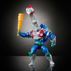 Masters of the Universe Mekaneck removable torso armor adds versatility for display.