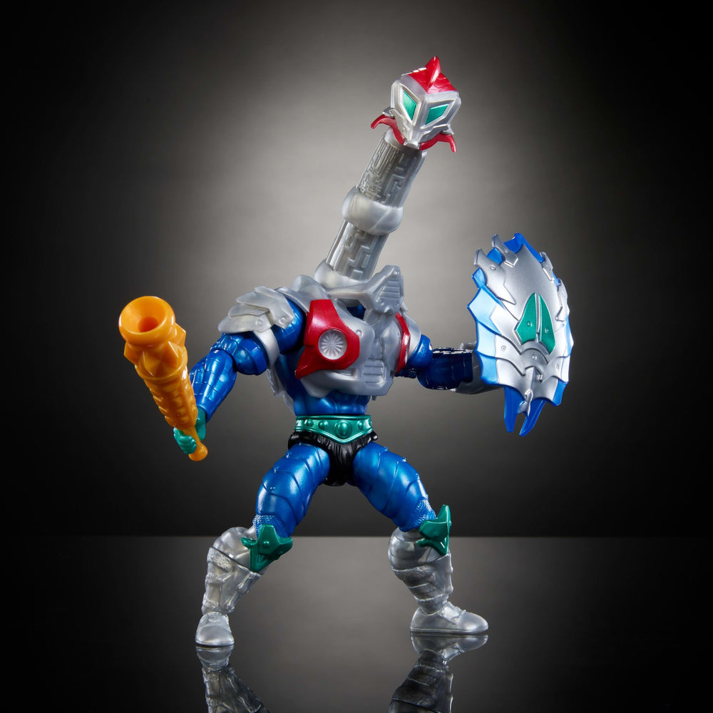 Masters of the Universe Mekaneck venom shield accessory for Reptile Wars battles.