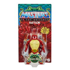 Masters of the Universe Origins Rattlor color variations reflect vintage styling on shelves.