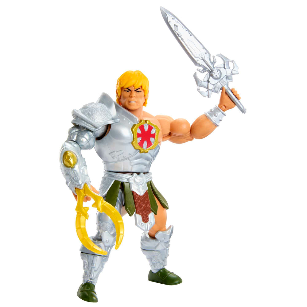 Close-up of He-Man articulation showing 16 joints for flexible posing.