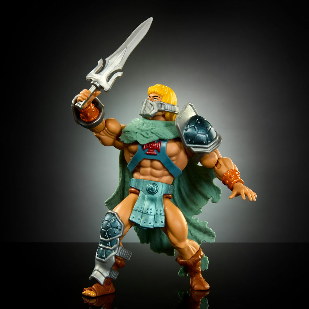 Masters of the Universe Origins He-Man Stealth Ninja sword storage within the shroud.