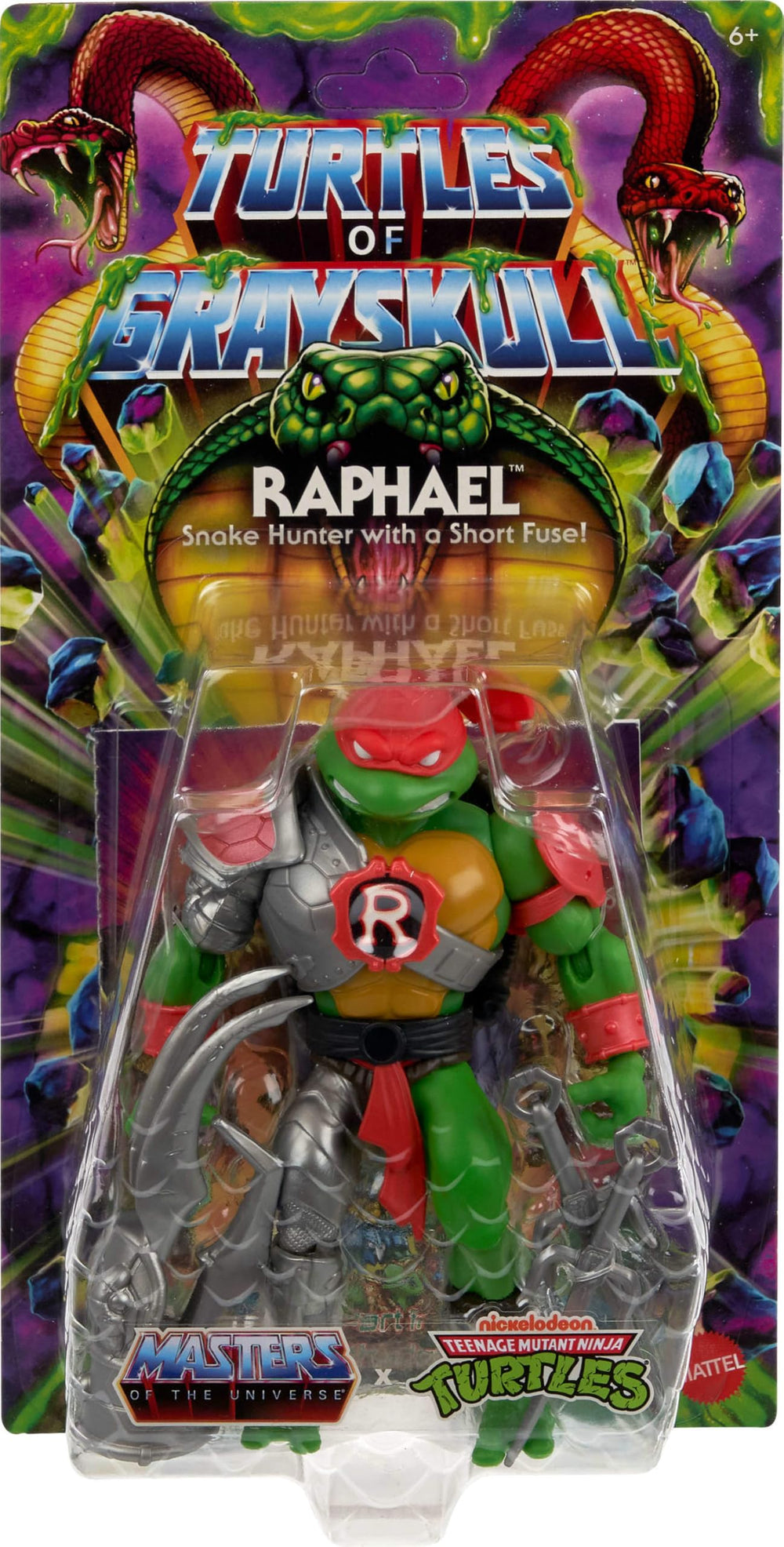 Raphael with shell shield from Masters of the Universe Origins in battle pose