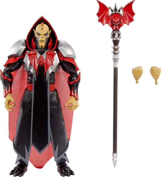 Masters of the Universe Hordak deluxe figure with soft cape for dynamic display and posing.