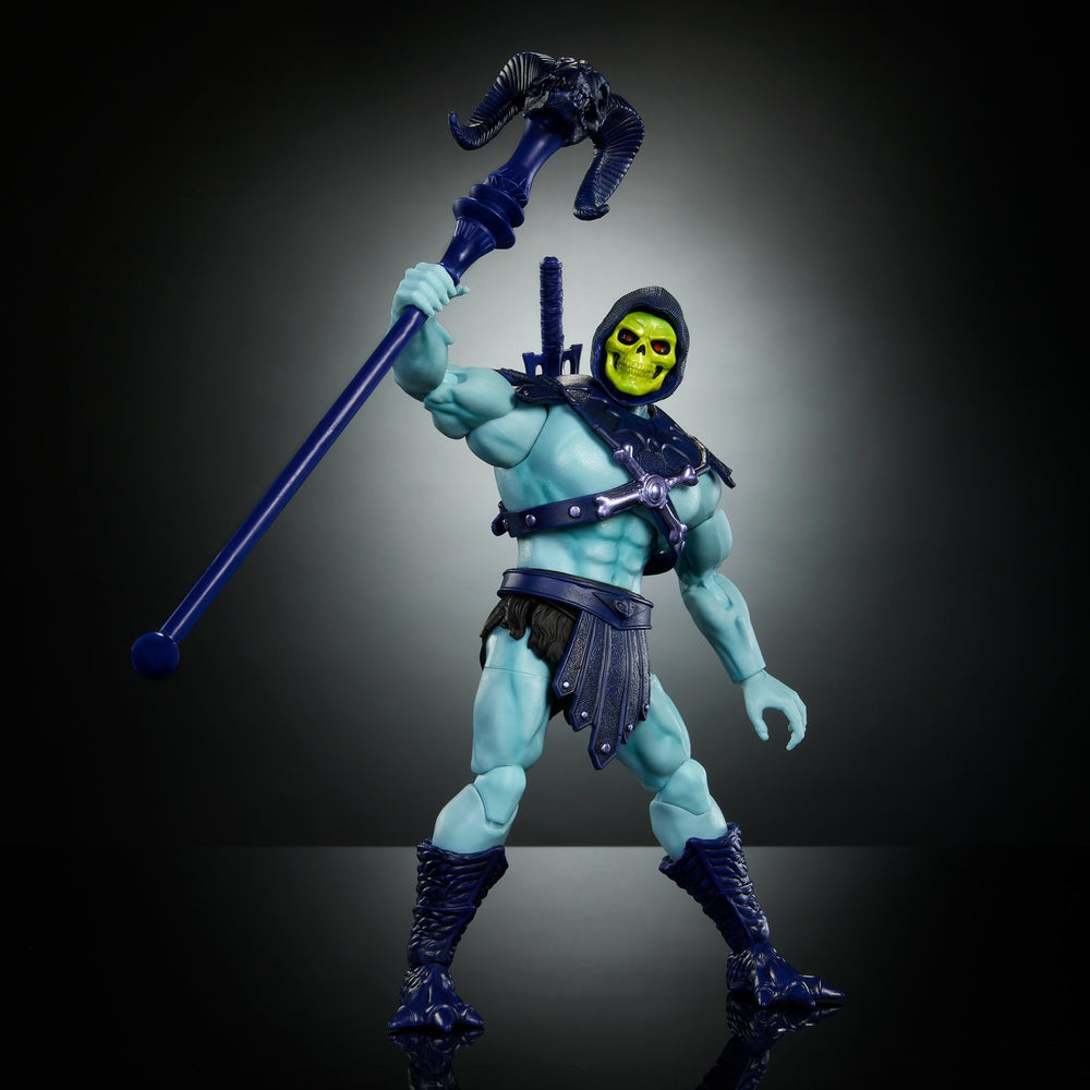 Skeletor 18cm articulated figure showcasing pose options