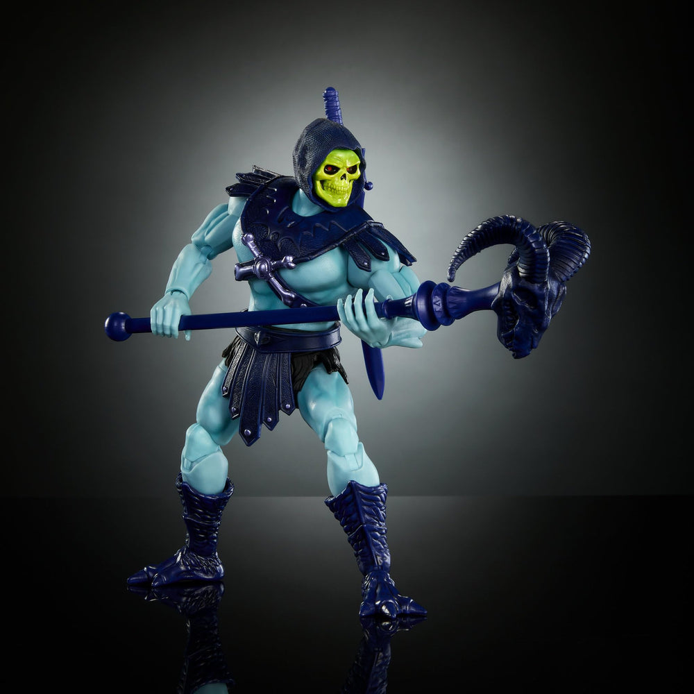 Skeletor 18cm sword and ram-horn staff accessories for action-ready display