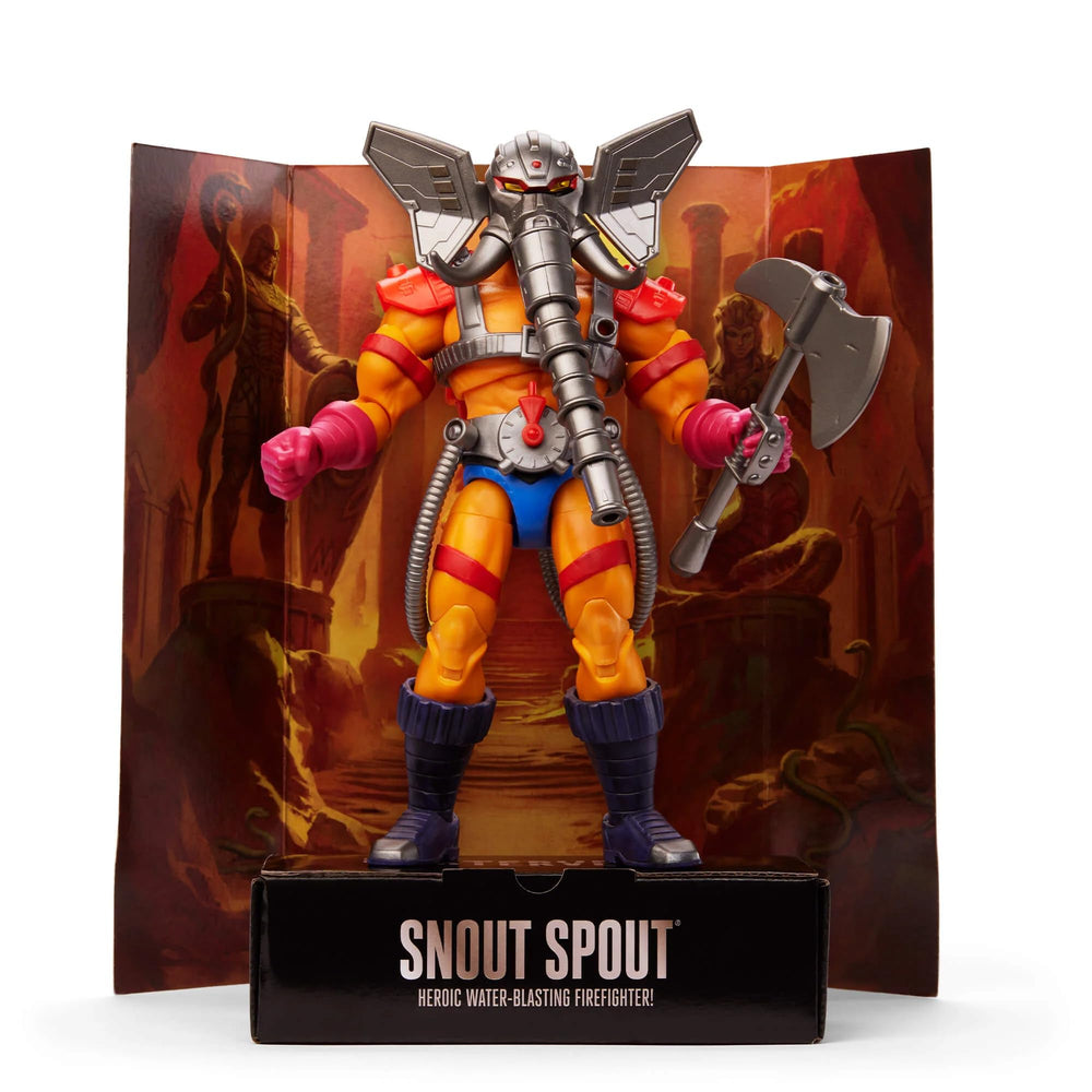 Masters of the Universe Snout Spout Masterverse figure stands nearly 8 inches tall for dramatic display.