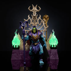 Masters of the Universe Masterverse bone throne with skull and snake accents