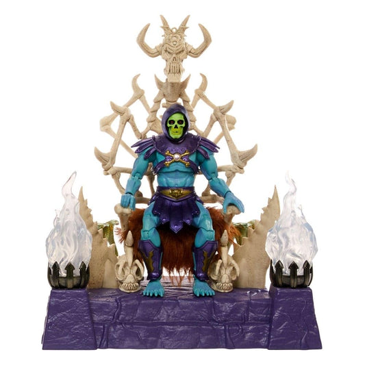 Masters of the Universe Masterverse Skeletor with illuminated throne for dramatic display