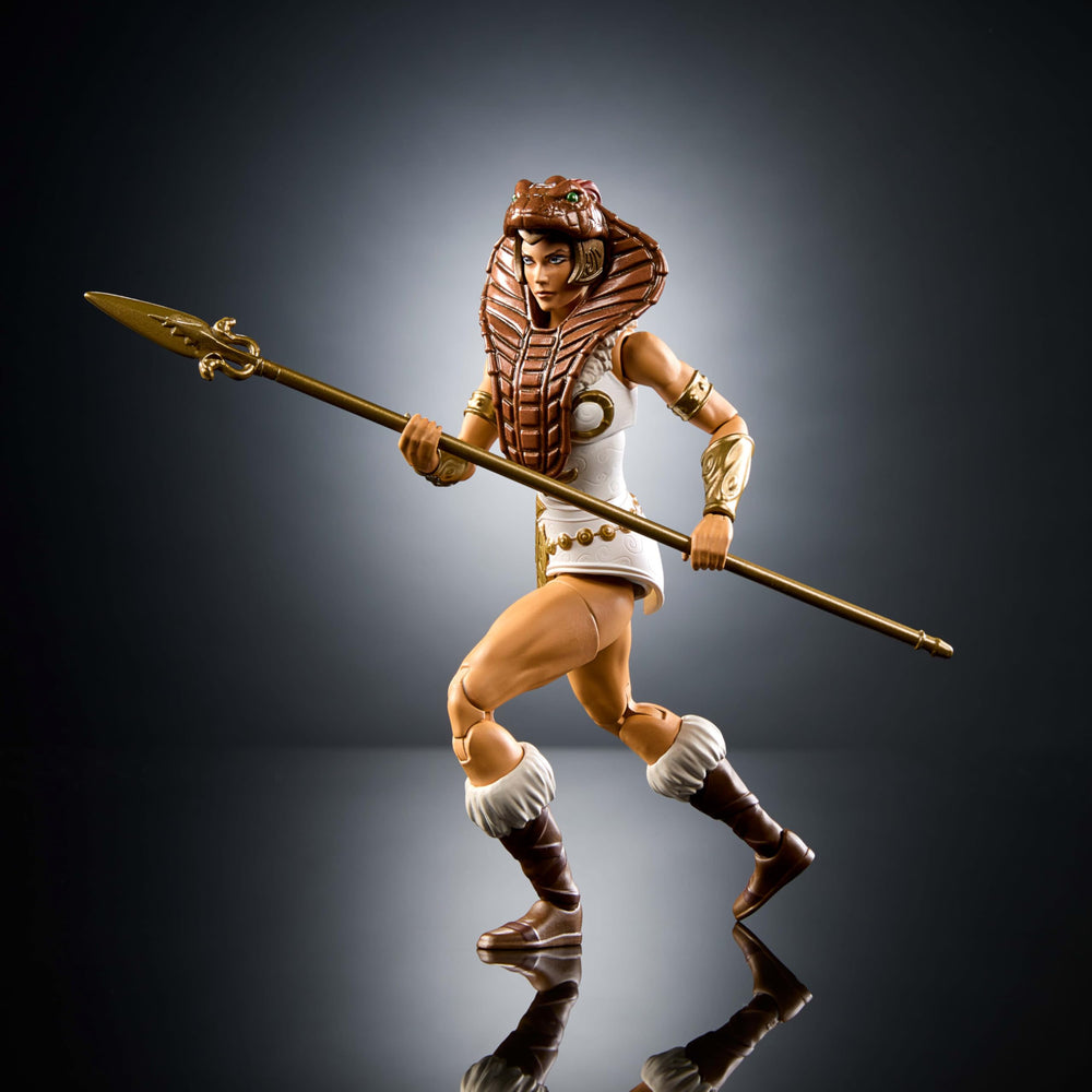 Teela with removable cobra hood offering customizable New Eternia styling.