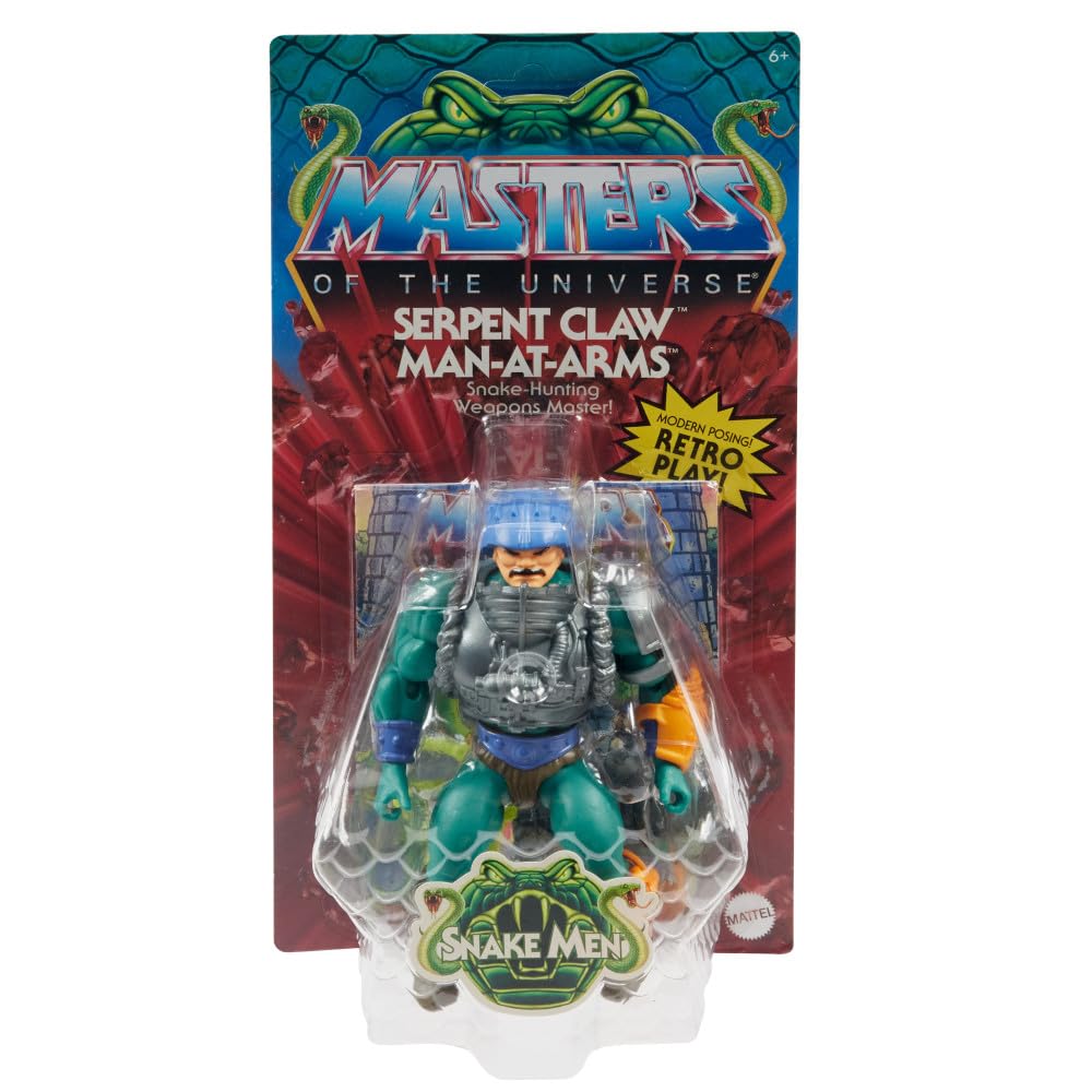 Retro packaging design for Masters of the Universe Origins Serpent Claw