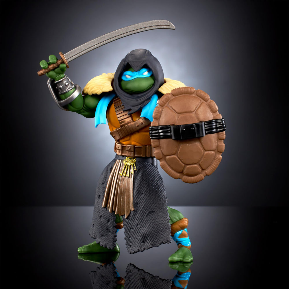 Masters of the Universe Origins Leonardo turtle shell shield used as a shield for display