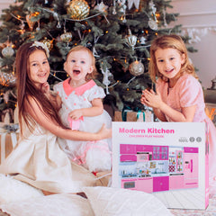 Mastom kitchen playset dolls scene invites social pretend cooking.