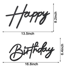 MASTRON Happy Birthday letters in black felt for stylish wall decor