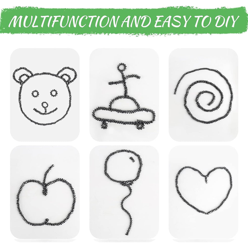 Matassari fidget magnets during a focused work session to aid concentration.