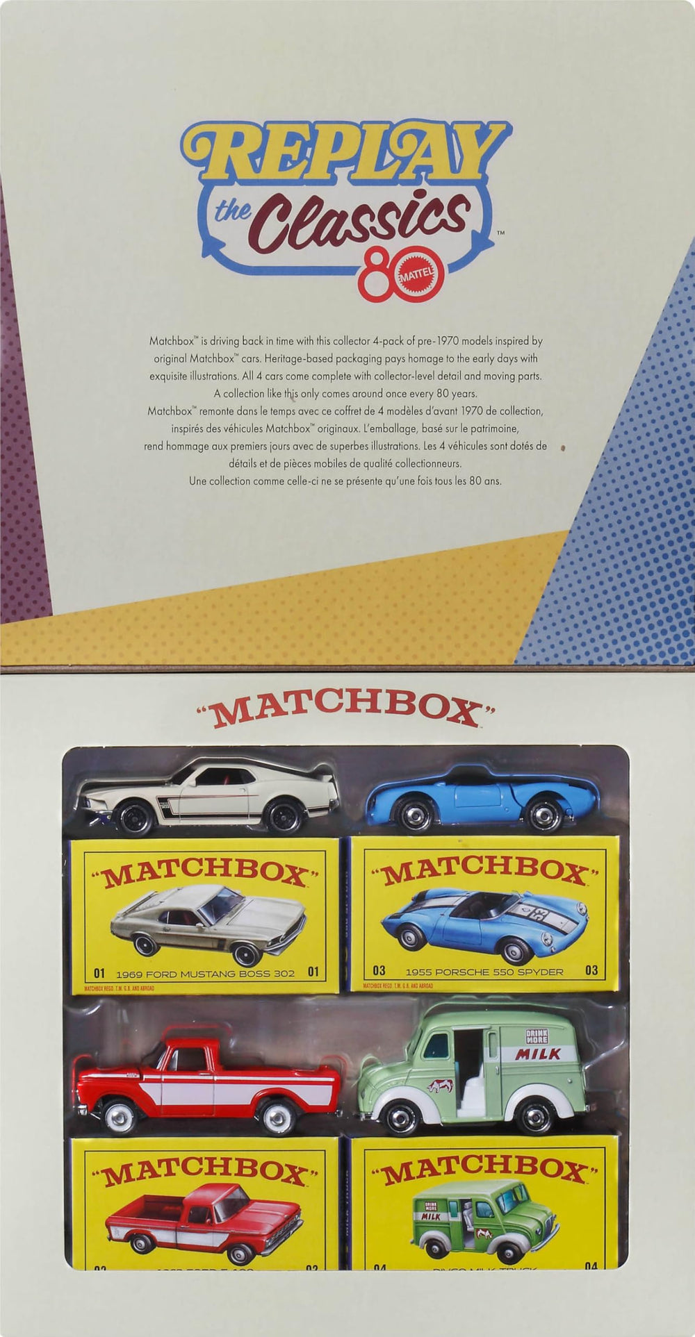 Matchbox 80th anniversary side view shows classic casting details for collectors.