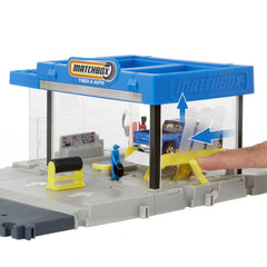 Vehicle on lift raises smoothly for maintenance steps.