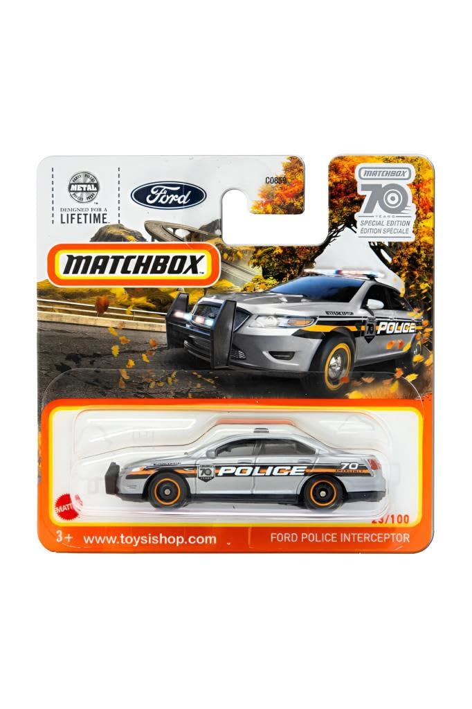 Matchbox Ford Police Interceptor 70 Years Edition diecast car for display or play