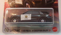 Matchbox Ford Police Interceptor Utility diecast, packaging box, ideal for gifting.