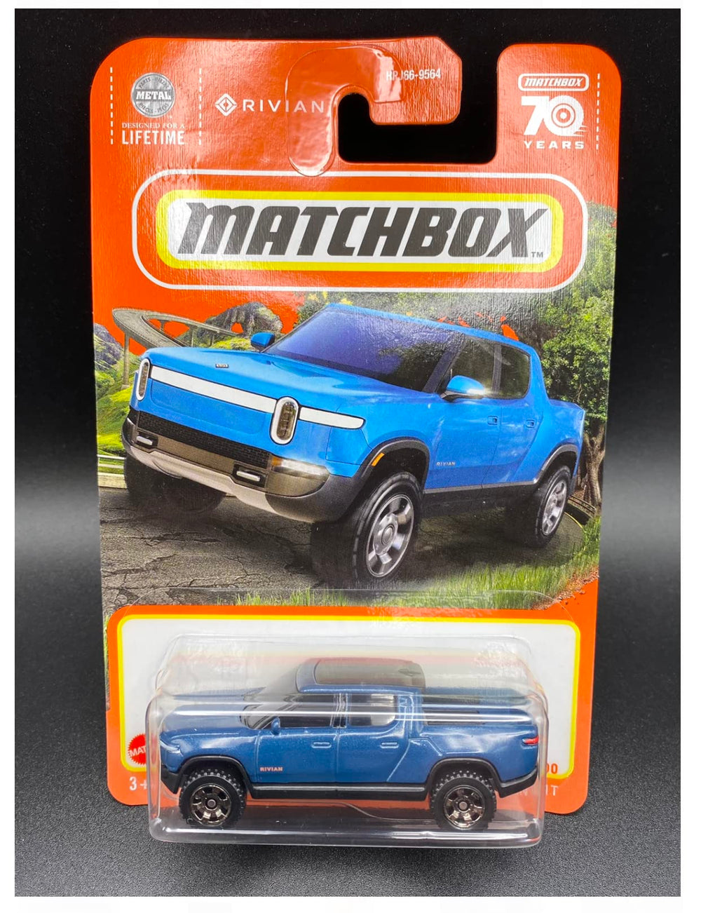 Matchbox Rivian R1T blue boxed edition, great for gifting.