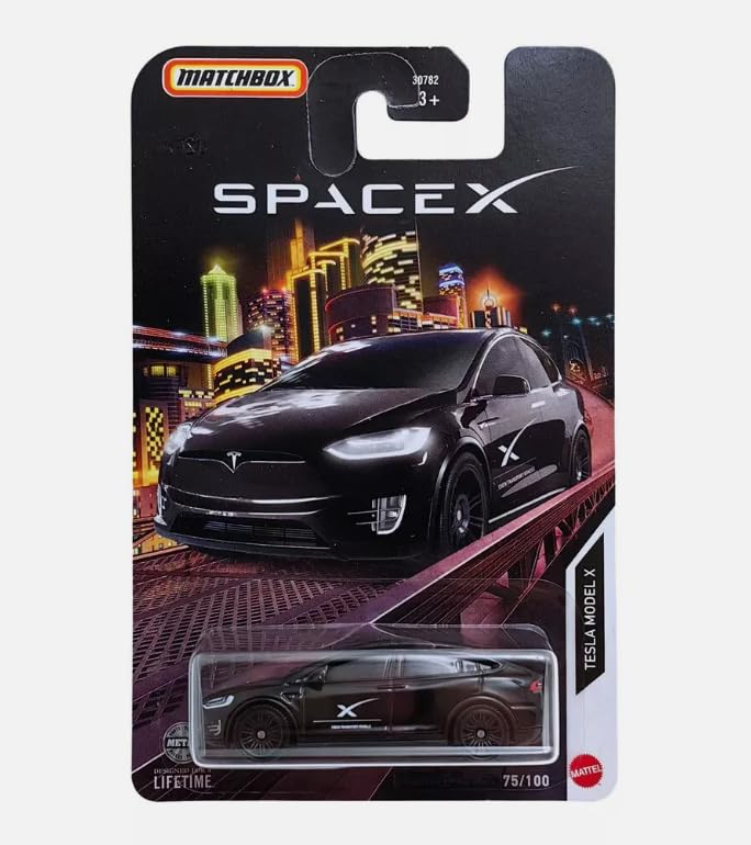 Matchbox Tesla Model X SpaceX Crew Transport 1:64 die-cast for display and collection.