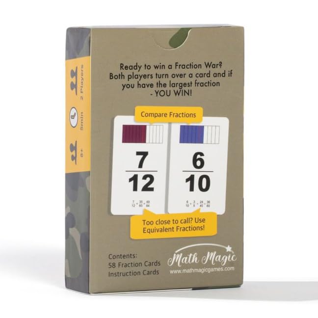 Math Magic Fraction War classroom-ready game ideal for centers.