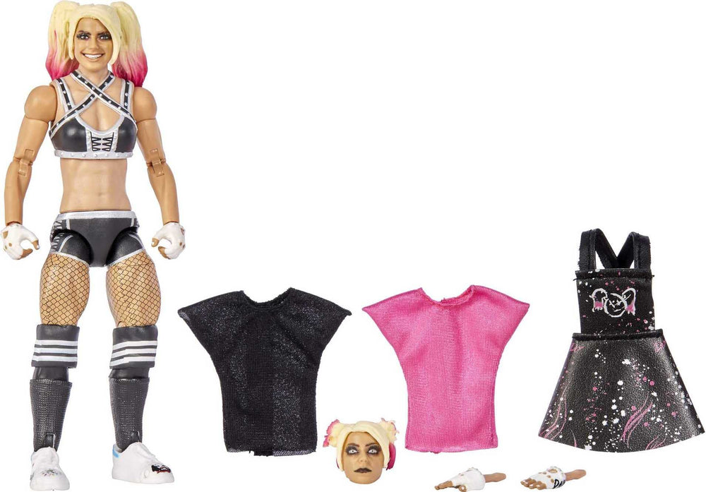 Mattel Alexa Bliss figure with authentic entrance gear for dynamic WWE poses.