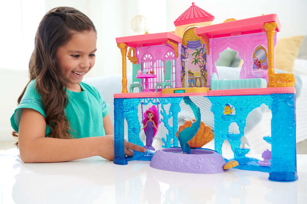 Mattel Ariel doll house underwater pool adds splashy, interactive fun.
