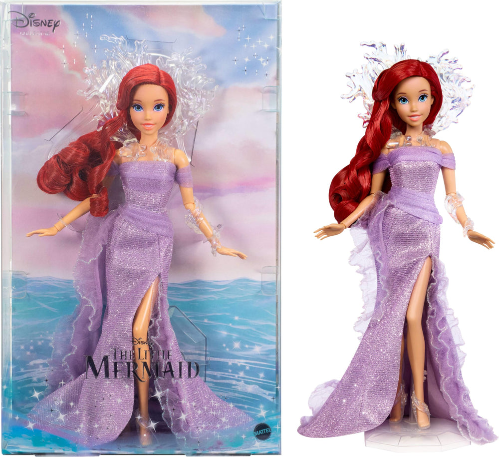 Mattel Ariel Little Mermaid collector doll gown detail with iridescent accents for a standout display.