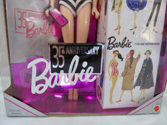 Mattel Barbie Original 1959 Blonde Doll on shelf, perfect retro decor.
