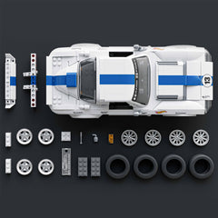 Mattel Brick Shop exclusive metal car included for collector display.