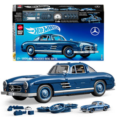 Mattel Brick Shop Mercedes-Benz 300 SL gullwing doors open for dramatic display.