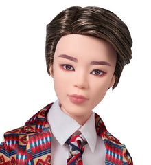 Mattel Jimin idol doll face-sculpt captures likeness for fans and display.