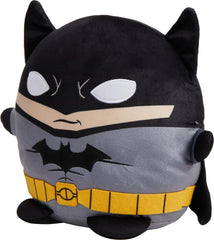 Mattel Cuutopia Batman plush toy side view, ideal for on-the-go comfort and display