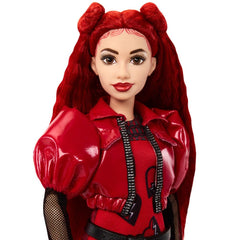 Mattel Red doll heartbreaker top close-up, stylish outfit for creative storytelling