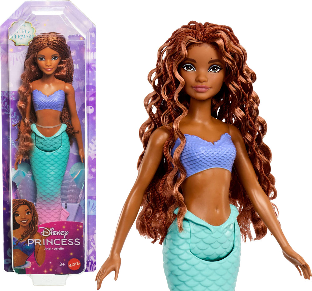 Mattel Ariel mermaid doll with sparkling fin for imaginative adventures.