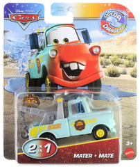 Mattel Disney Cars Color Changers Mater display-ready collectible for kid play.