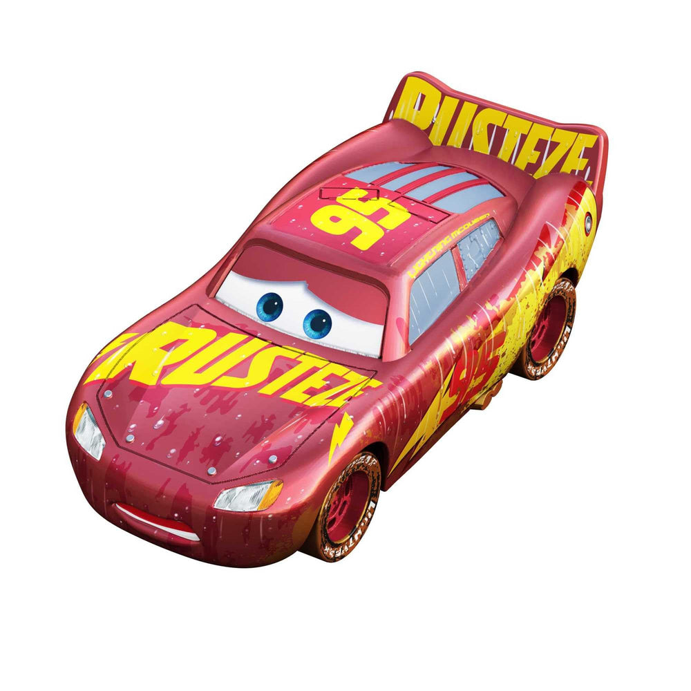 Mattel Disney Cars Muddy Lightning McQueen front view for rugged play and display