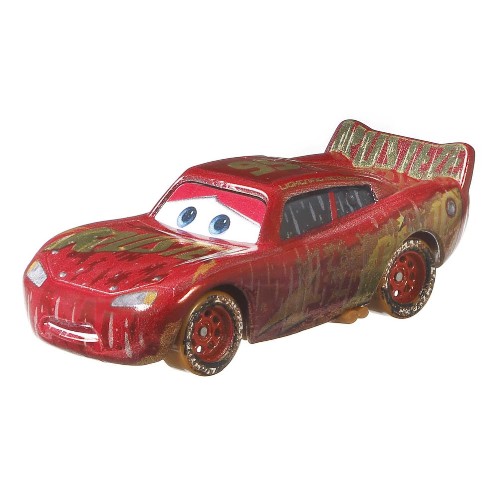 Mattel Disney Cars Muddy Lightning McQueen rear view showing details