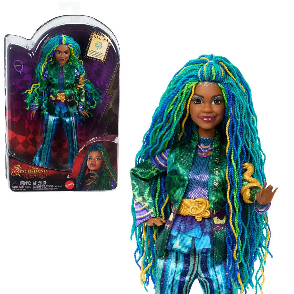 Mattel Uliana doll in Rise of Red fashion for imaginative play.