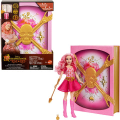 Mattel Disney Descendants Rise of Red sorcerer's cookbook playset with included items for magical cooking.