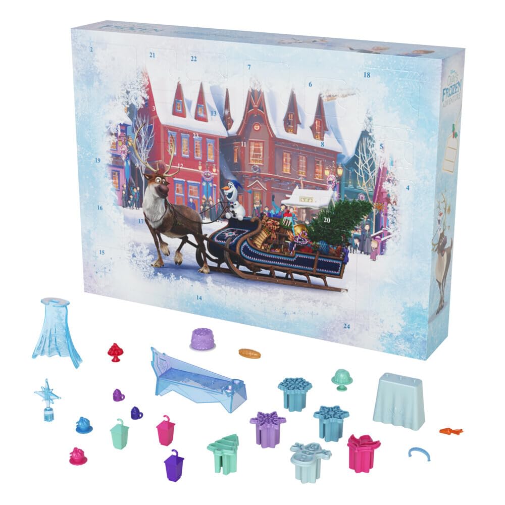 Mattel Disney Frozen Advent Calendar: sand molds shape festive snowflakes.