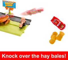 Mattel Disney Pixar Cars tractor and sign focus adds Radiator Springs vibe.