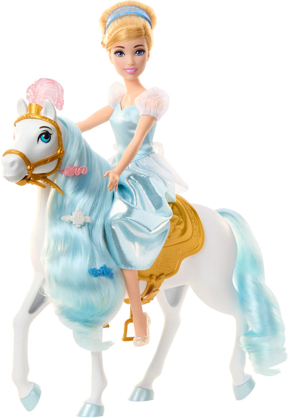 Mattel Cinderella horse mane and tail ready for grooming and styling play.